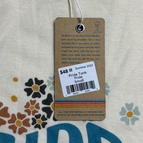 Marine Layer Re-Spun Pride Tank Top S - Picture 2 of 3